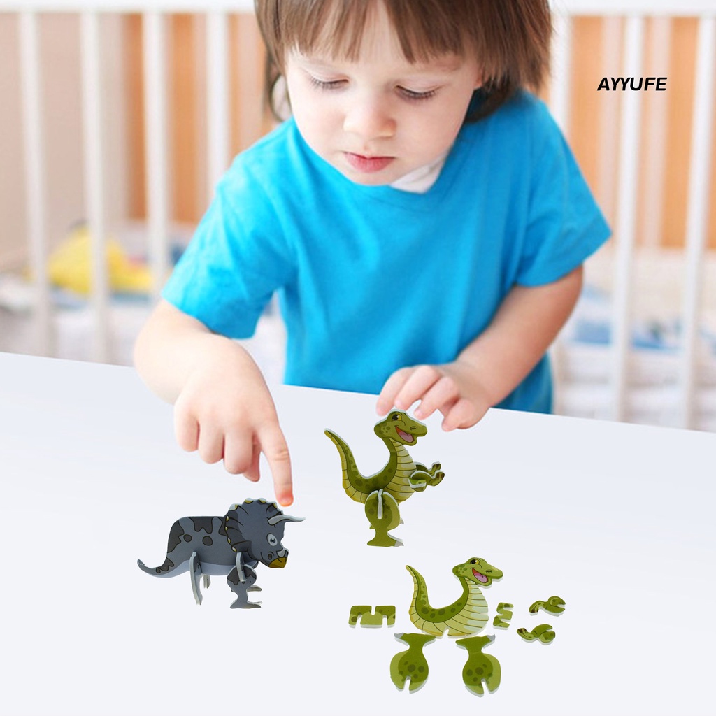 Bộ 18 Miếng Xếp Hình Khủng Long 3D Sáng Tạo Cho Bé