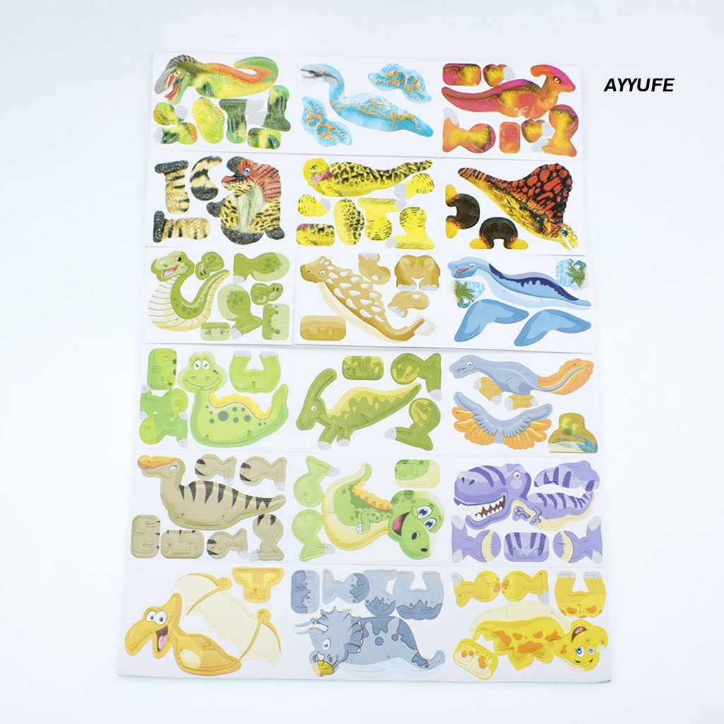 Bộ 18 Miếng Xếp Hình Khủng Long 3D Sáng Tạo Cho Bé