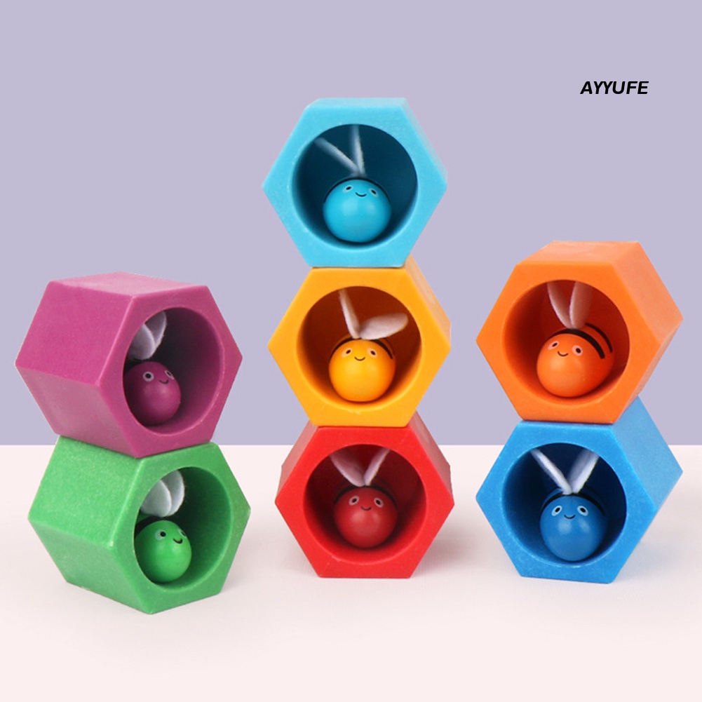 Bộ Đồ Chơi Con Ong Bằng Gỗ Nhiều Màu Sắc Cho Bé