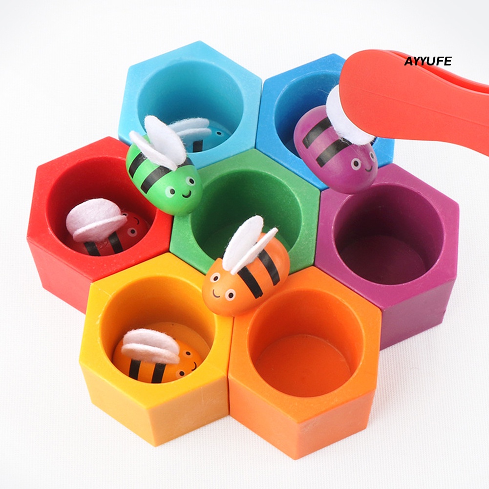 Bộ Đồ Chơi Con Ong Bằng Gỗ Nhiều Màu Sắc Cho Bé