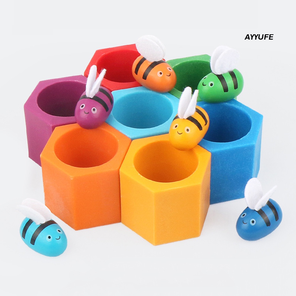 Bộ Đồ Chơi Con Ong Bằng Gỗ Nhiều Màu Sắc Cho Bé