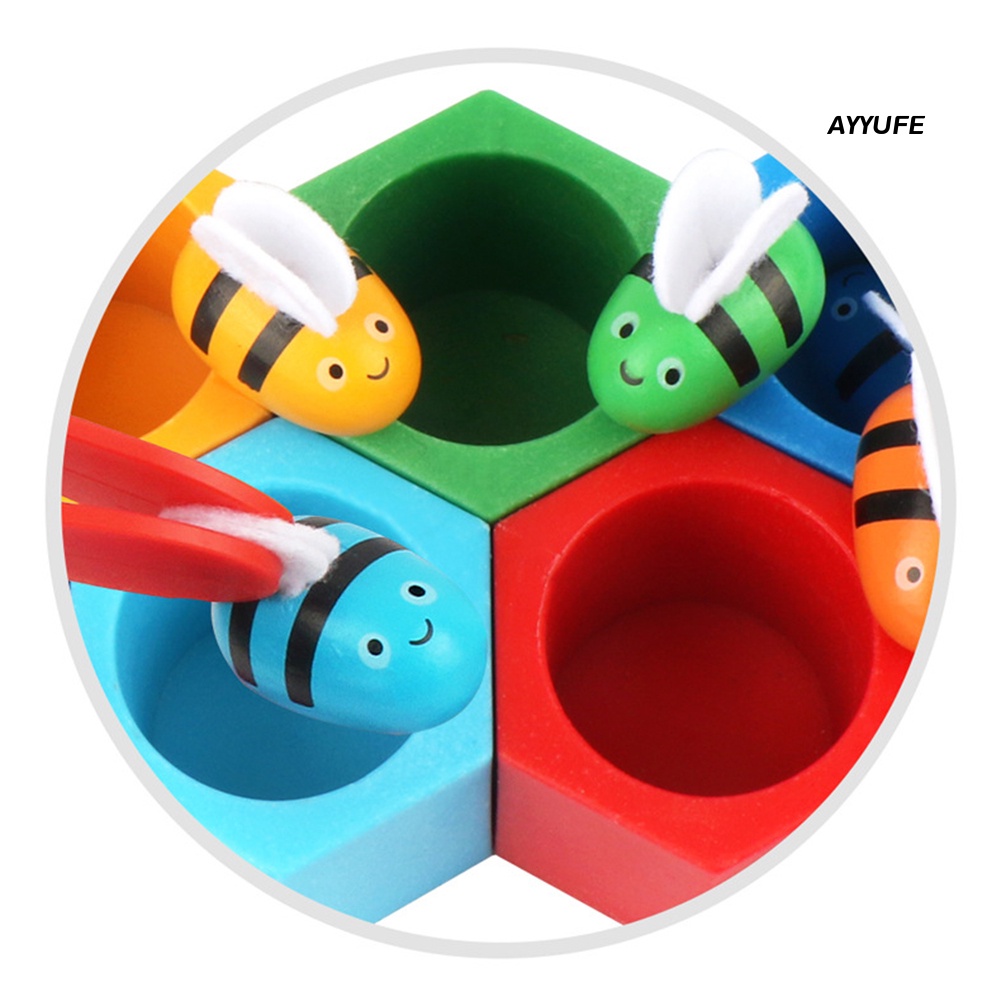 Bộ Đồ Chơi Con Ong Bằng Gỗ Nhiều Màu Sắc Cho Bé