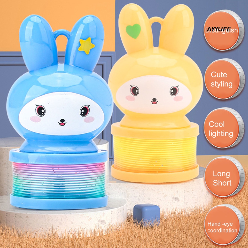 Mt * Vòng Lò Xo Hình Thỏ Hoạt Hình Có Đèn Lồng Tích Hợp Pin Nhỏ Gọn