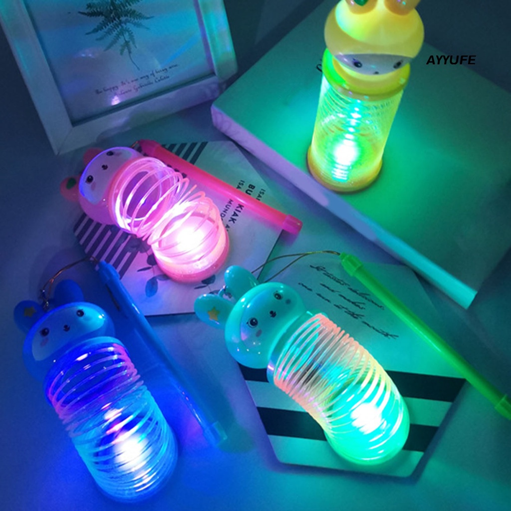 Mt * Vòng Lò Xo Hình Thỏ Hoạt Hình Có Đèn Lồng Tích Hợp Pin Nhỏ Gọn