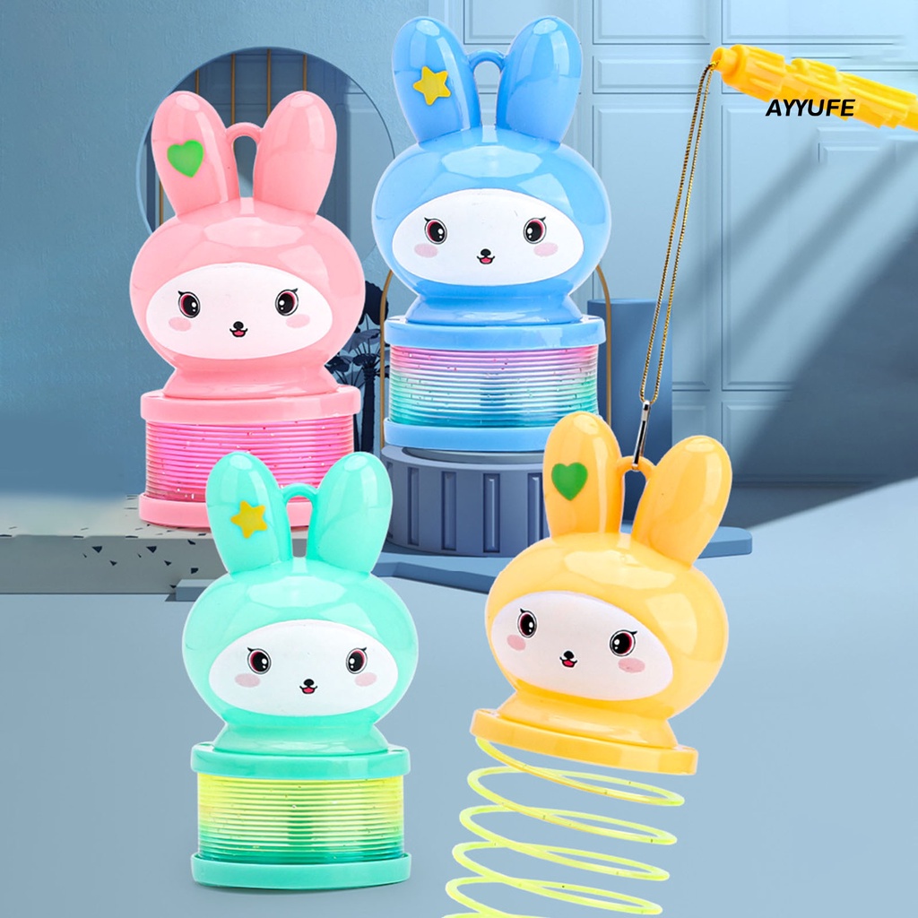 Mt * Vòng Lò Xo Hình Thỏ Hoạt Hình Có Đèn Lồng Tích Hợp Pin Nhỏ Gọn