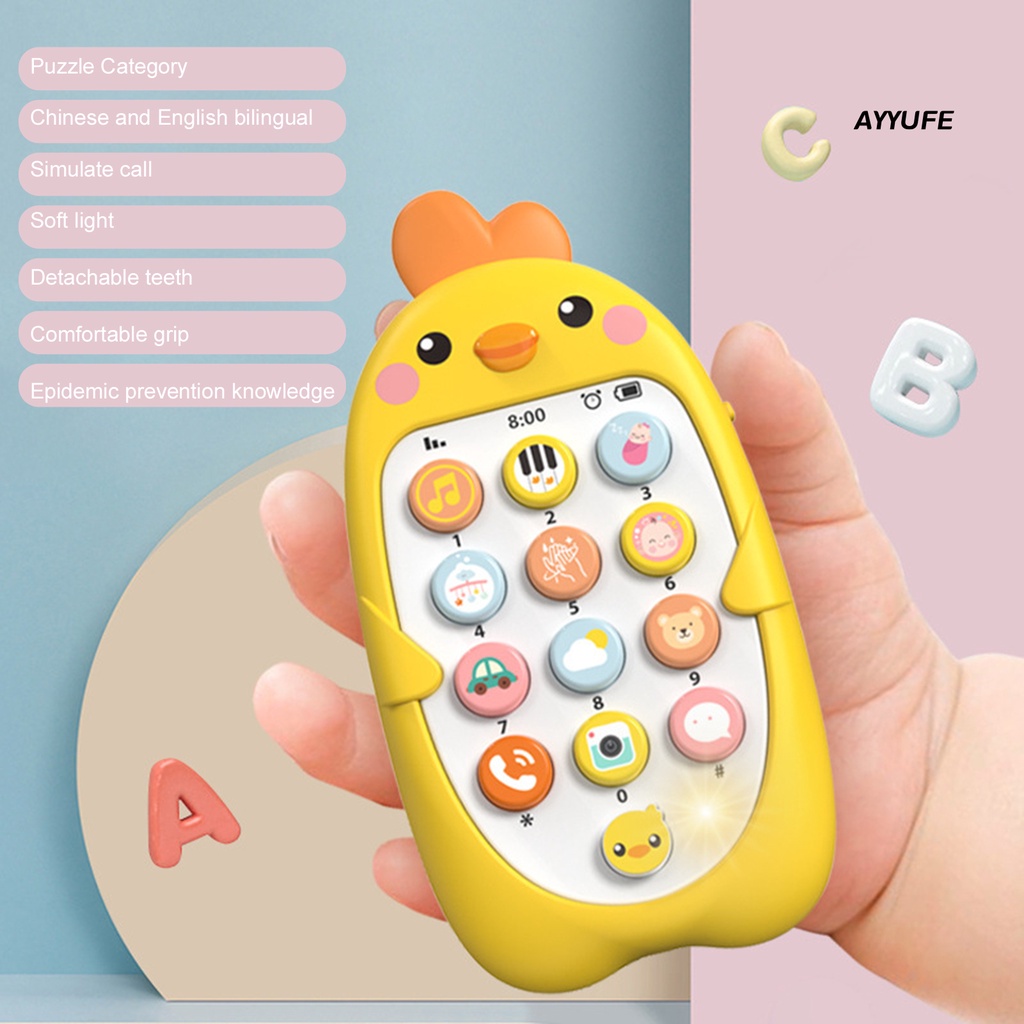 Mt * Điện Thoại Đồ Chơi Điện Thoại Di Động 3 Cánh Gà Màu Vàng Sống Động Thoải Mái Để Cầm Tay Và Mắt Màu Sắc Sống Động Thích Hợp Làm Quà Sinh Nhật Cho Bé