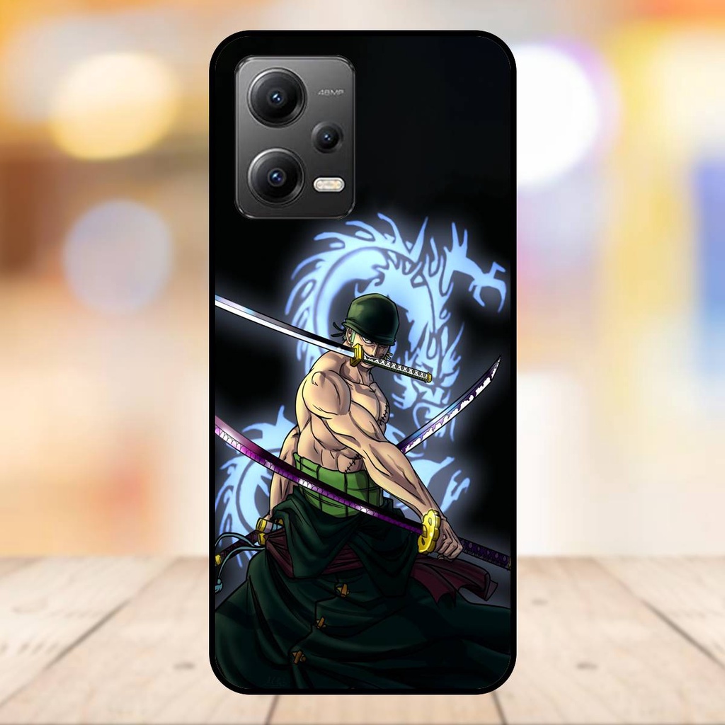 Ốp lưng điện thoại Poco X5 5G viền đen Zoro One Piece Đảo Hải Tặc