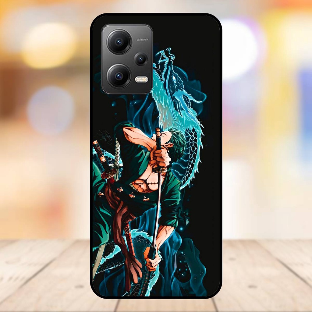 Ốp lưng điện thoại Poco X5 5G viền đen Zoro One Piece Đảo Hải Tặc