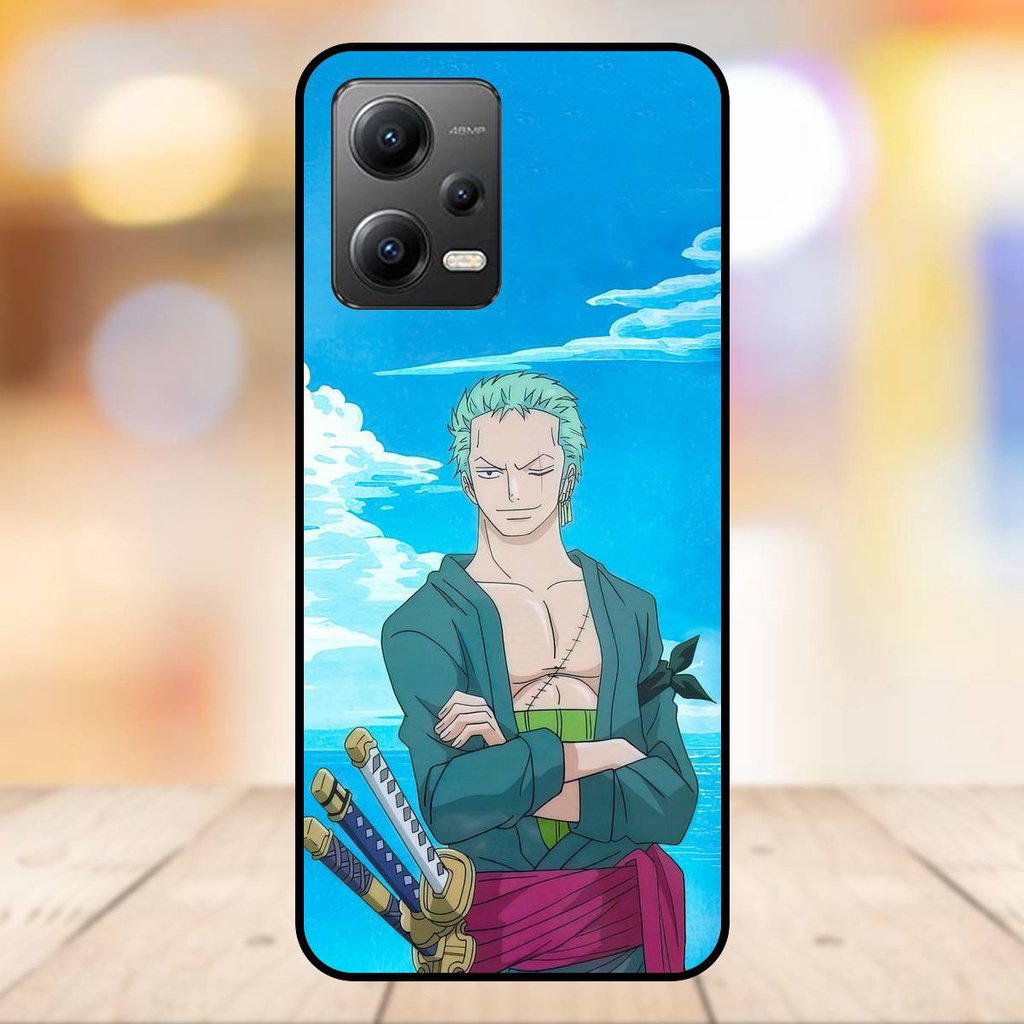 Ốp lưng điện thoại Poco X5 5G viền đen Zoro One Piece Đảo Hải Tặc