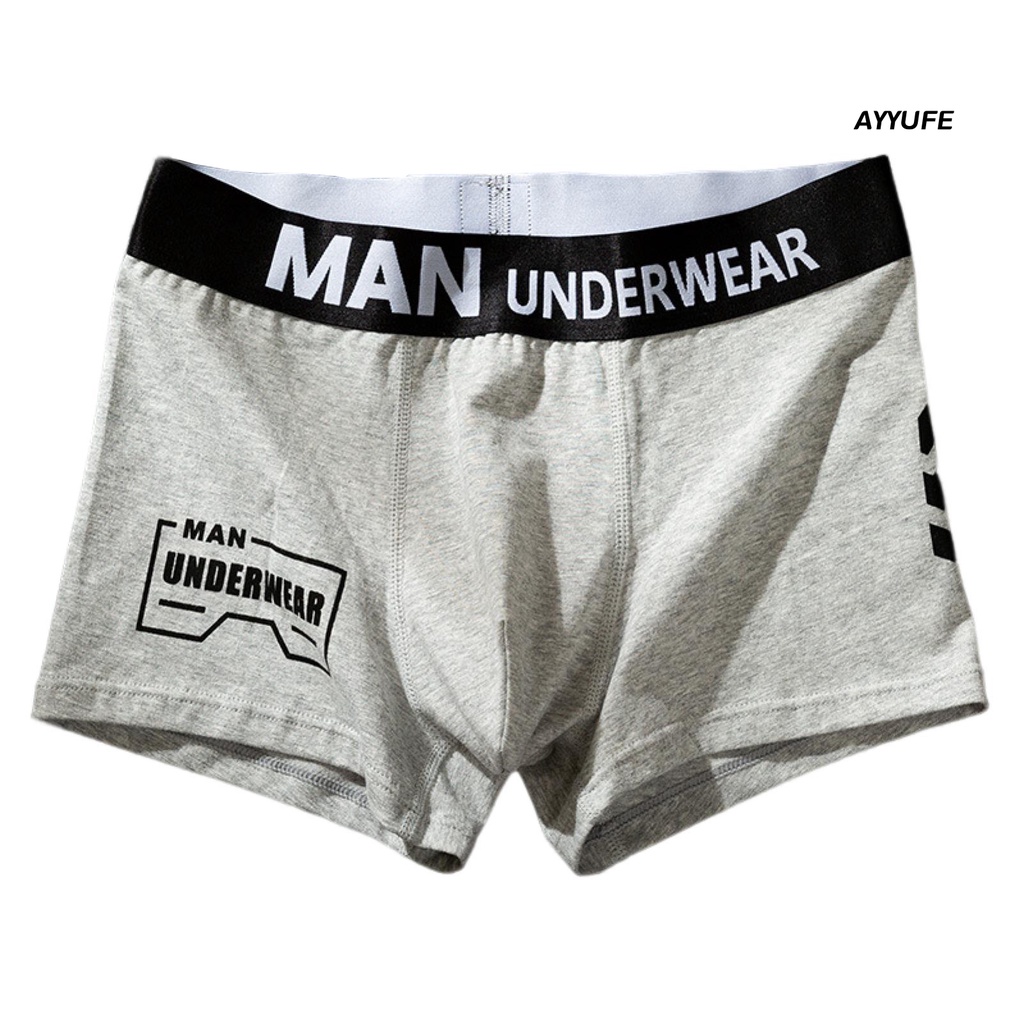 [AYYUFE] Quần Lót Boxer Mềm Co Giãn Thoáng Khí In Chữ U Chống Chảy Xệ Thấm Hút Mồ Hôi Mặc Hàng Ngày Cho Nam
