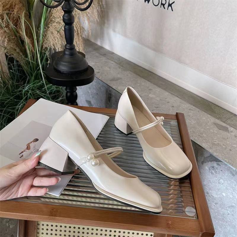 Giày nữ lolita Giày Mary Jane gót thô nhẹ nhàng