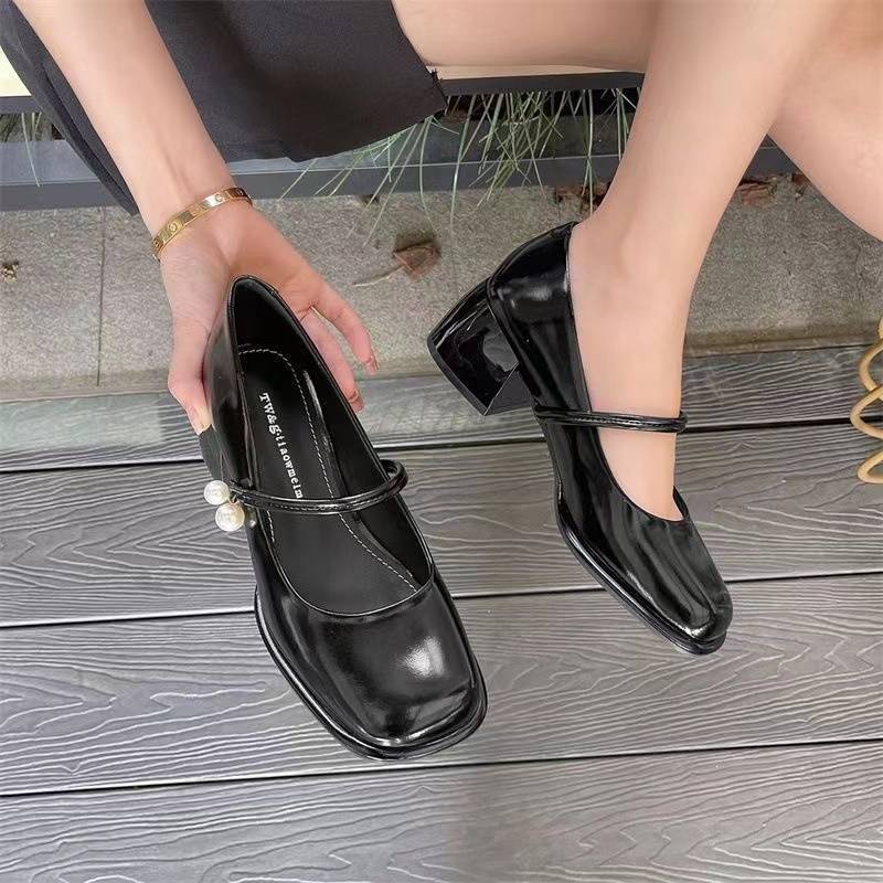 Giày nữ lolita Giày Mary Jane gót thô nhẹ nhàng