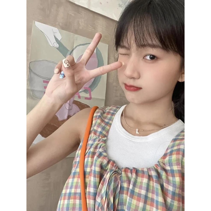 Đầm Nữ Hai Dây Dáng Rộng Giả Hai Lớp Phong Cách Ngọt Ngào Thời Trang Mùa Hè