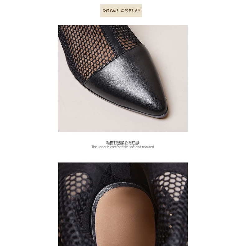 Giày Bốt Martin Da Thật Phối Lưới Mỏng Thoáng Khí Thời Trang Mùa Hè 2023 Cho Nữ