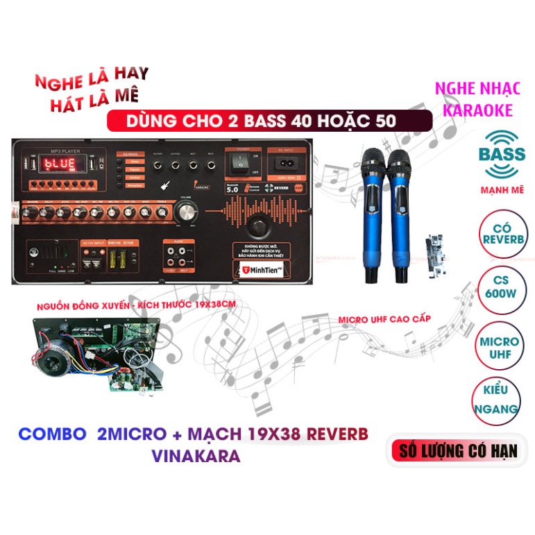 Combo bo mạch loa kéo 4 tấc đơn,3 tấc đơn + Micro loa kéo UHF chất lượng