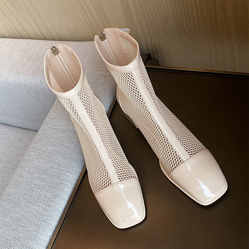 Giày Bốt Martin Phối Lưới Mỏng Thoáng Khí Thời Trang Mùa Hè 2022 Phong Cách Mới Cho Nữ