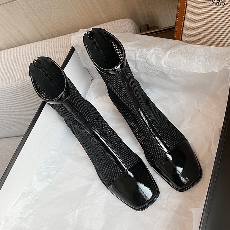 Giày Bốt Martin Phối Lưới Mỏng Thoáng Khí Thời Trang Mùa Hè 2022 Phong Cách Mới Cho Nữ