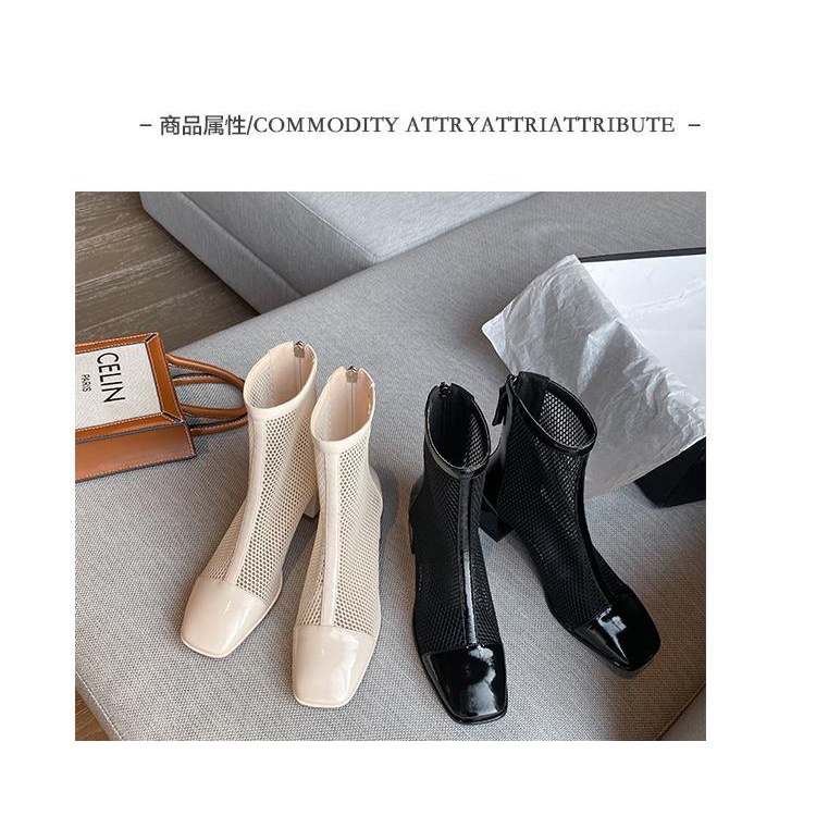 Giày Bốt Martin Phối Lưới Mỏng Thoáng Khí Thời Trang Mùa Hè 2022 Phong Cách Mới Cho Nữ