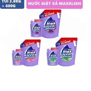 Sale2023 maxkleen - nước giặt xả maxkleen 3,8kg tặng túi 600g