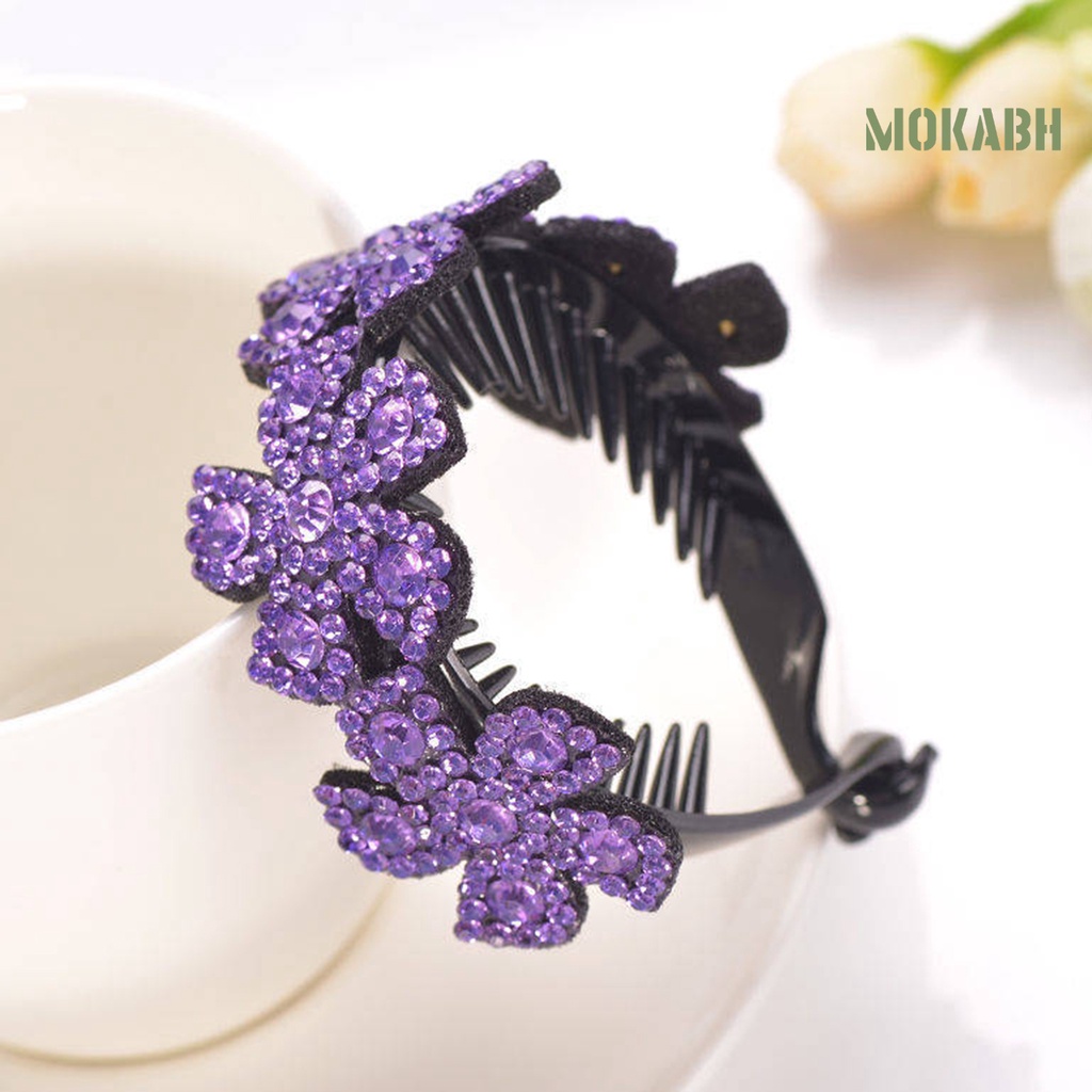 Kẹp Tóc Đính Đá Trọng Lượng Nhẹ Tạo Kiểu Tóc Đuôi Ngựa Thời Trang