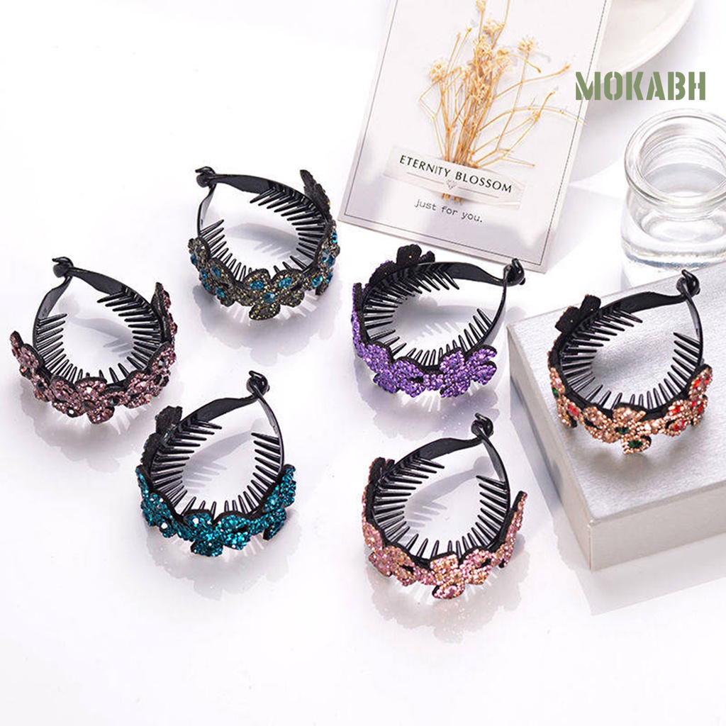 Kẹp Tóc Đính Đá Trọng Lượng Nhẹ Tạo Kiểu Tóc Đuôi Ngựa Thời Trang