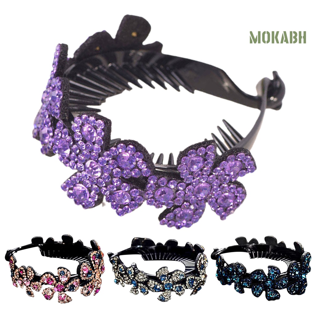 Kẹp Tóc Đính Đá Trọng Lượng Nhẹ Tạo Kiểu Tóc Đuôi Ngựa Thời Trang