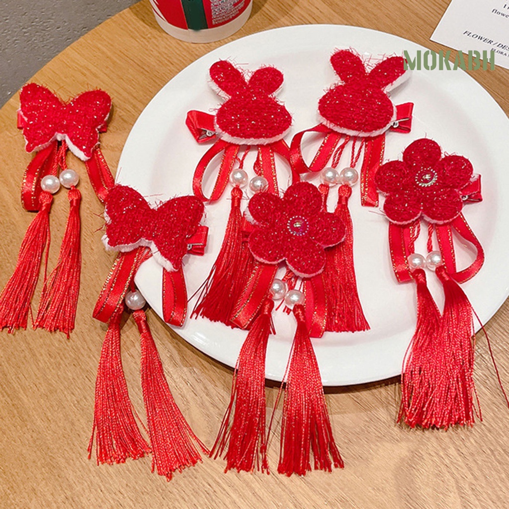 1 Cặp Kẹp Tóc Hình Bướm Dễ Thương Cho Bé Gái Dịp Năm Mới