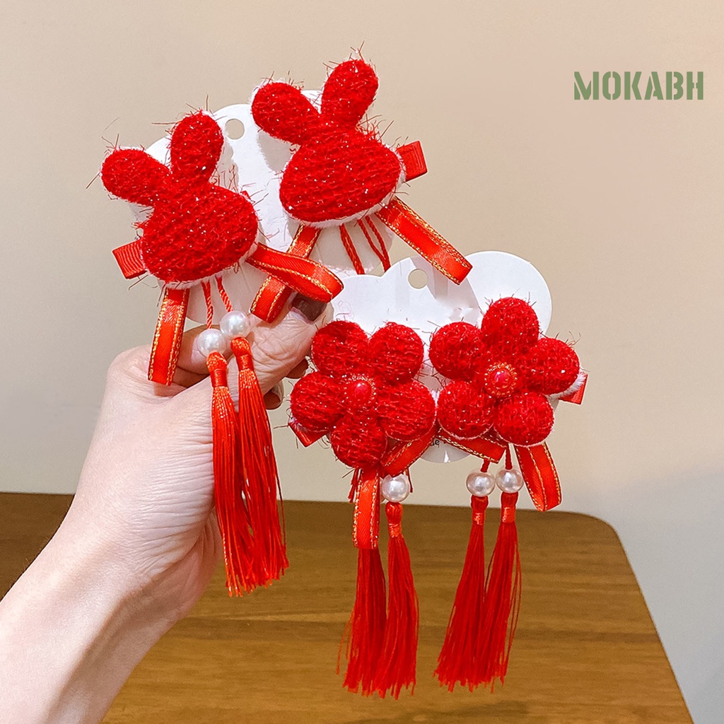 1 Cặp Kẹp Tóc Hình Bướm Dễ Thương Cho Bé Gái Dịp Năm Mới