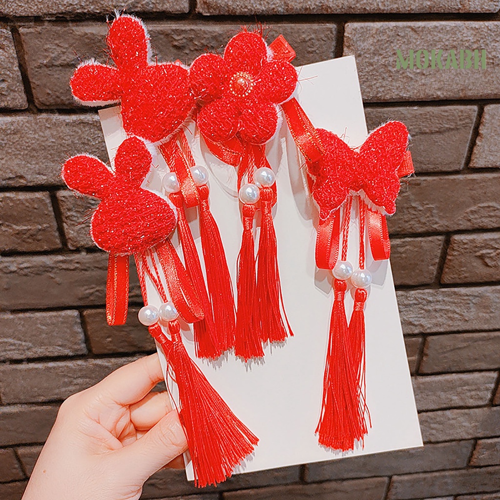 1 Cặp Kẹp Tóc Hình Bướm Dễ Thương Cho Bé Gái Dịp Năm Mới