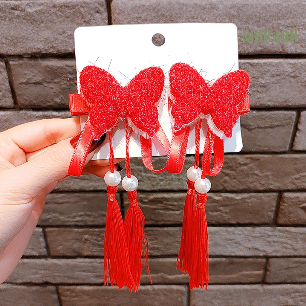 1 Cặp Kẹp Tóc Hình Bướm Dễ Thương Cho Bé Gái Dịp Năm Mới