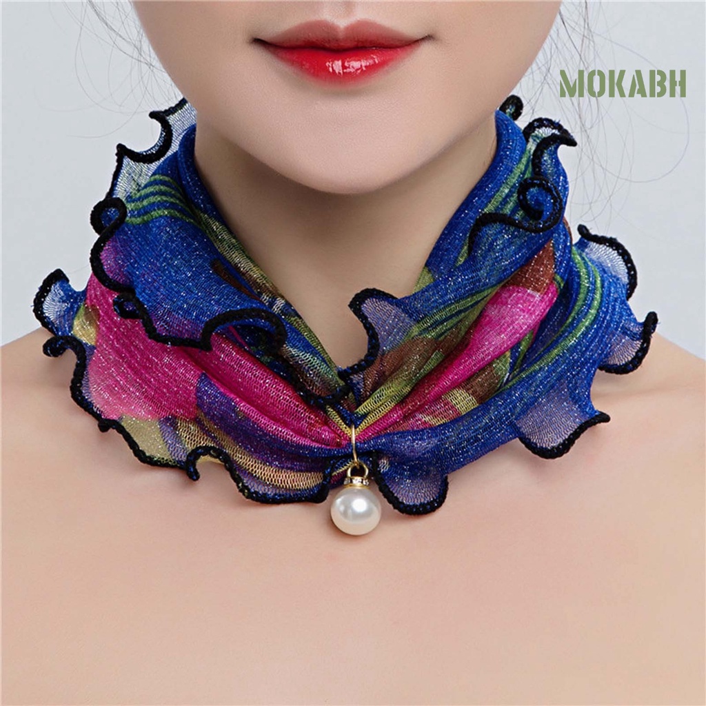 Khăn Choàng Cổ Đa Năng Trọng Lượng Nhẹ In Họa Tiết Hoa Cho Nữ