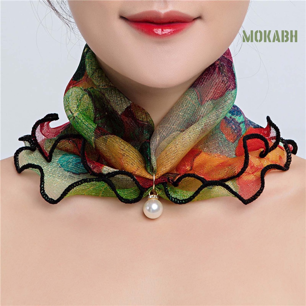 Khăn Choàng Cổ Đa Năng Trọng Lượng Nhẹ In Họa Tiết Hoa Cho Nữ