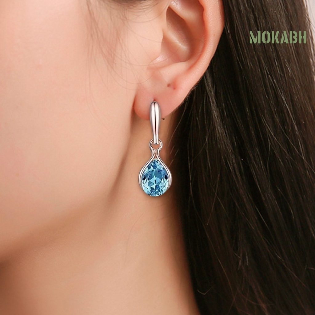 1 Bộ Vòng cổ + Bông Tai Chống Gỉ Hình Giọt Nước Thời Trang Cho Nữ