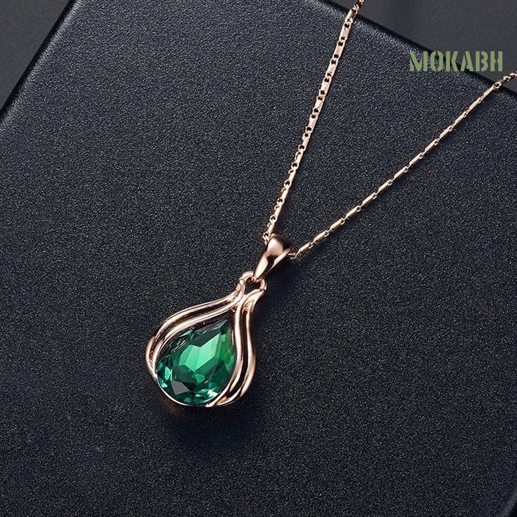 1 Bộ Vòng cổ + Bông Tai Chống Gỉ Hình Giọt Nước Thời Trang Cho Nữ