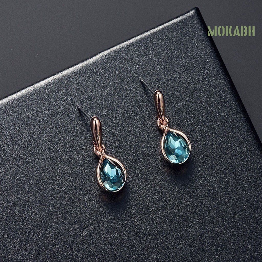 1 Bộ Vòng cổ + Bông Tai Chống Gỉ Hình Giọt Nước Thời Trang Cho Nữ