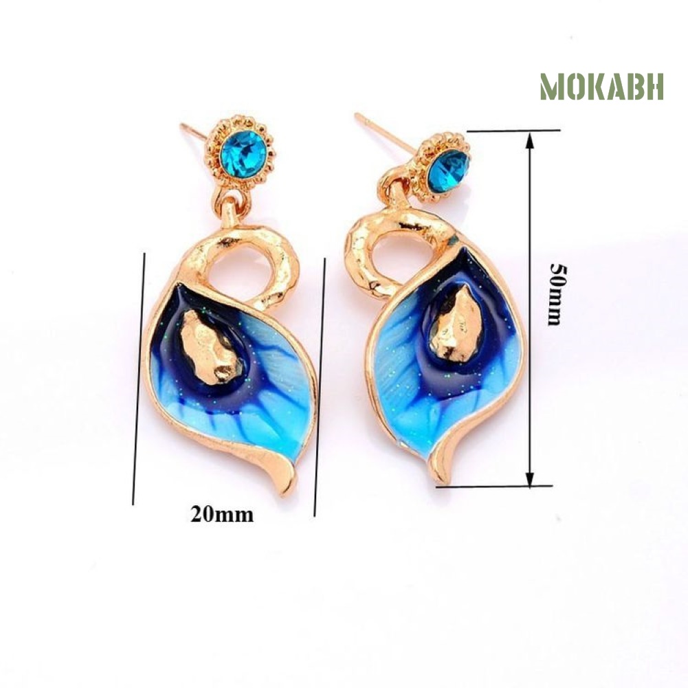 Bộ Trang Sức Vòng Cổ Và Bông Tai Hình Cánh Hoa Đính Đá Thời Trang Cho Nữ