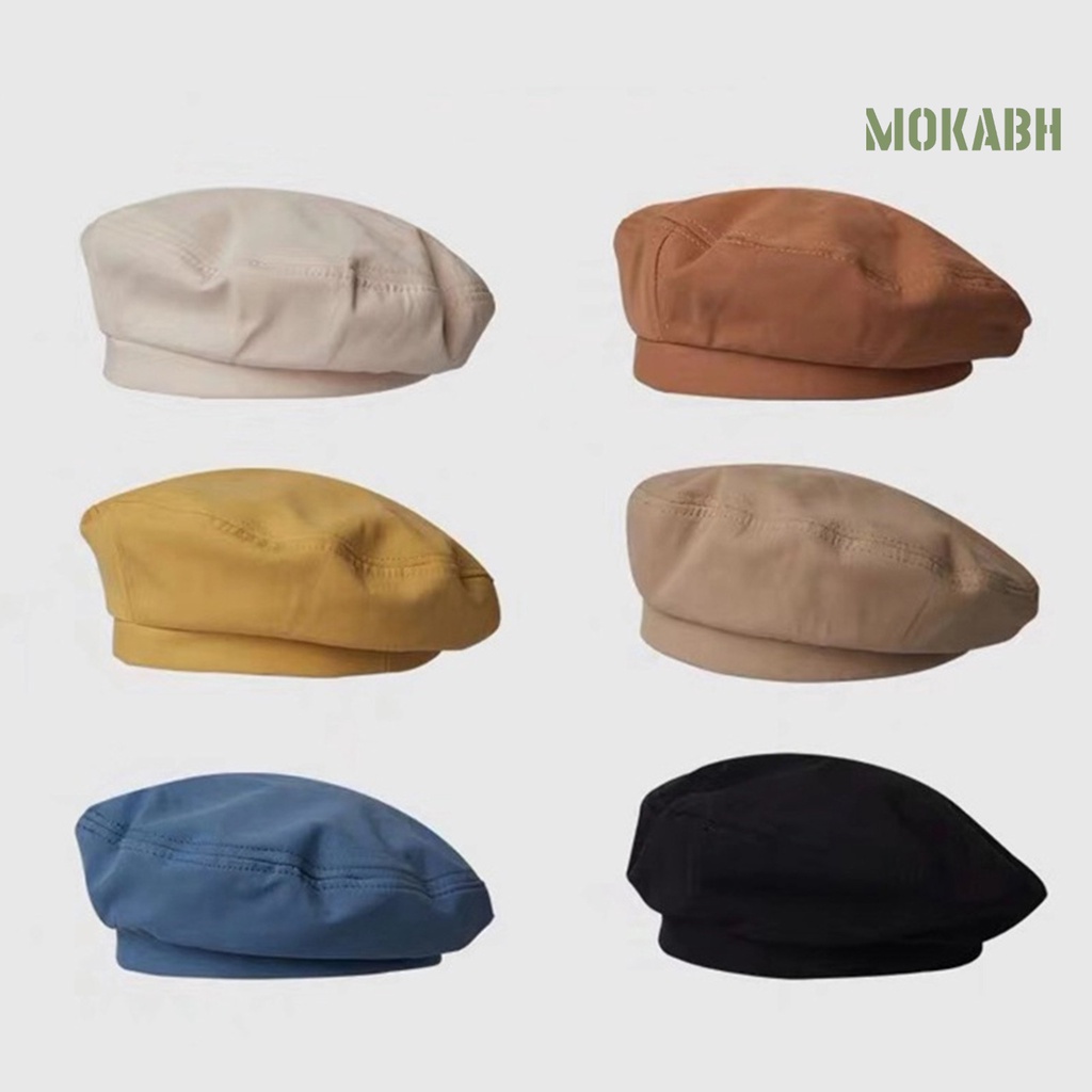 [mokabh] Mũ Beret Phẳng Nghệ Thuật Có Thể Giặt Được Cho Nữ Sinh