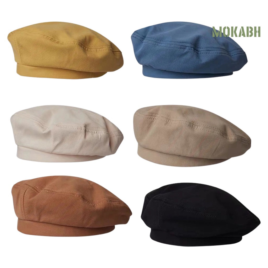 [mokabh] Mũ Beret Phẳng Nghệ Thuật Có Thể Giặt Được Cho Nữ Sinh