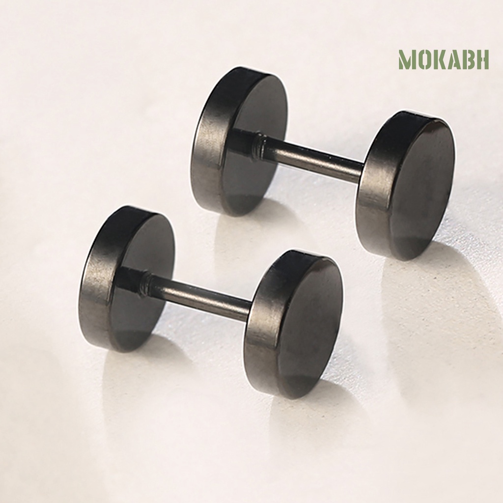 1 Đôi Bông Tai Mạ Điện Hình Quả Tạ Đơn Giản Thời Trang