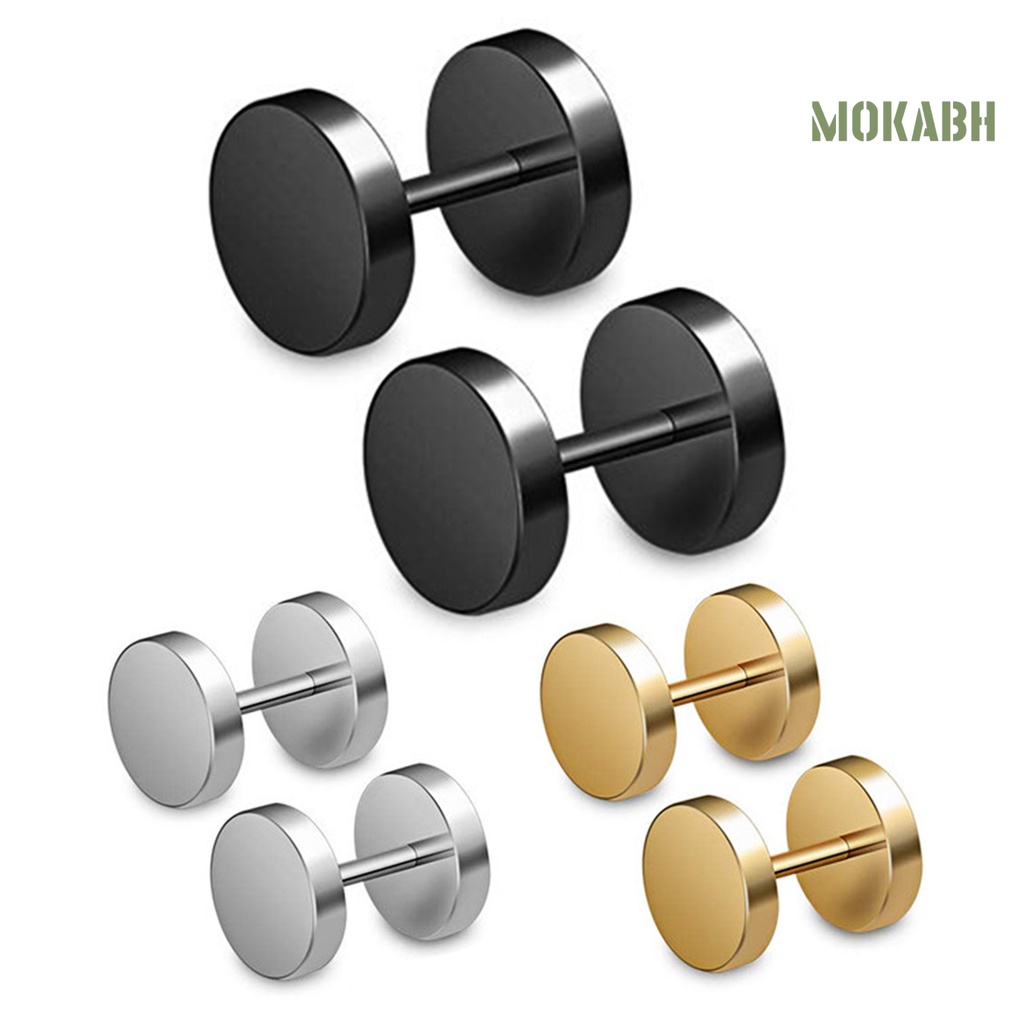 1 Đôi Bông Tai Mạ Điện Hình Quả Tạ Đơn Giản Thời Trang