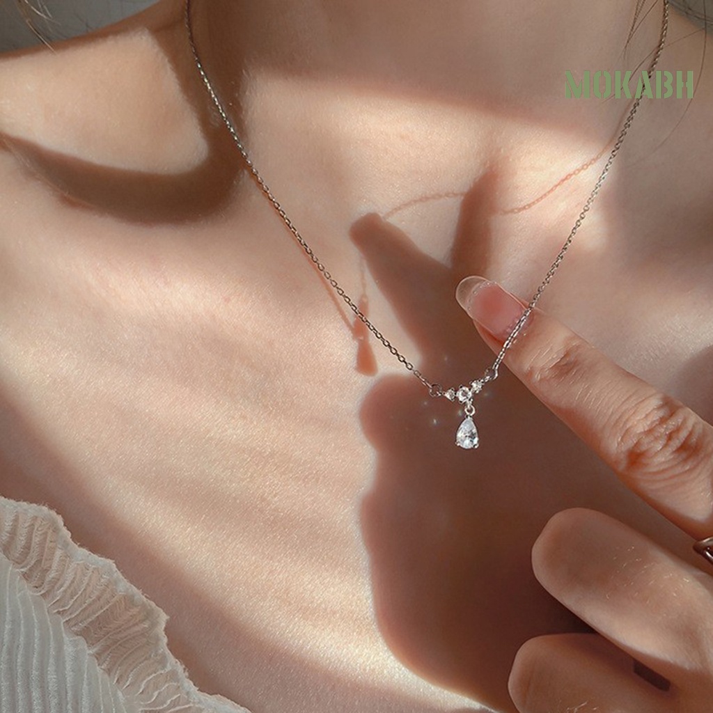 [mokabh] Mặt Dây Chuyền Hình Giọt Nước Lên Màu Nhanh Cho Cô Dâu