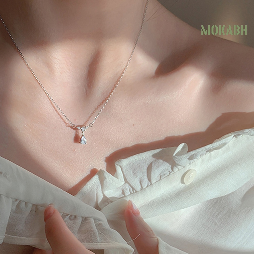 [mokabh] Mặt Dây Chuyền Hình Giọt Nước Lên Màu Nhanh Cho Cô Dâu