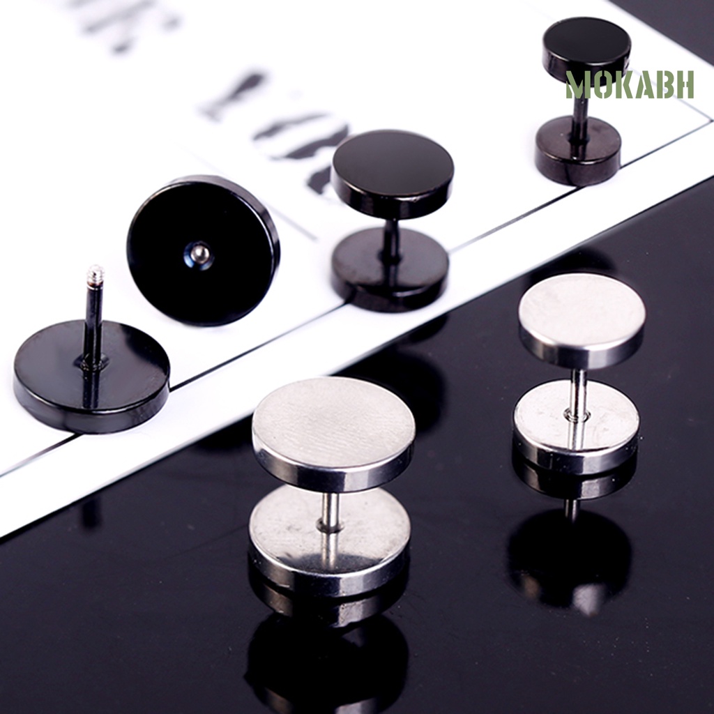 1 Đôi Bông Tai Mạ Điện Hình Quả Tạ Đơn Giản Thời Trang