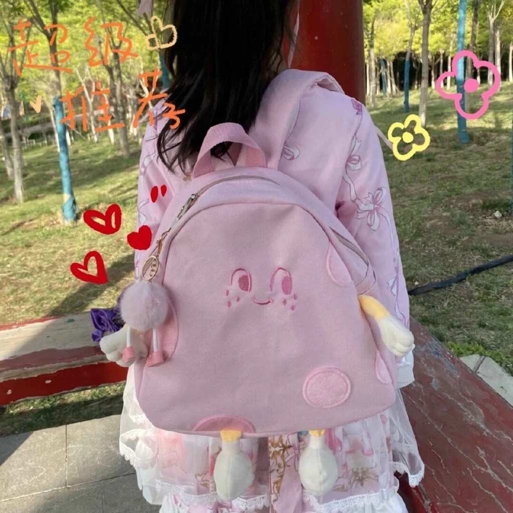 Balo Đi Học Họa Tiết Phô Mai Siêu Dễ Thương Phong Cách Lolita