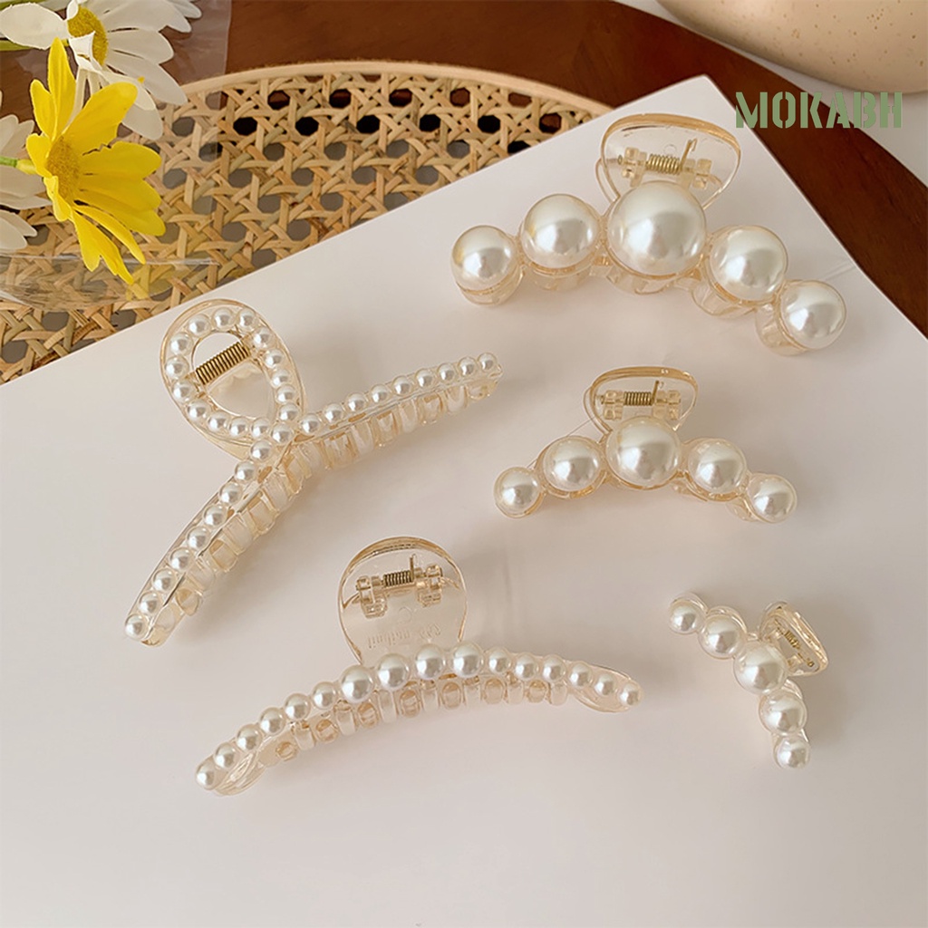 Kẹp Tóc Càng Cua Đính Ngọc Trai Nhân Tạo Thời Trang Cho Nữ