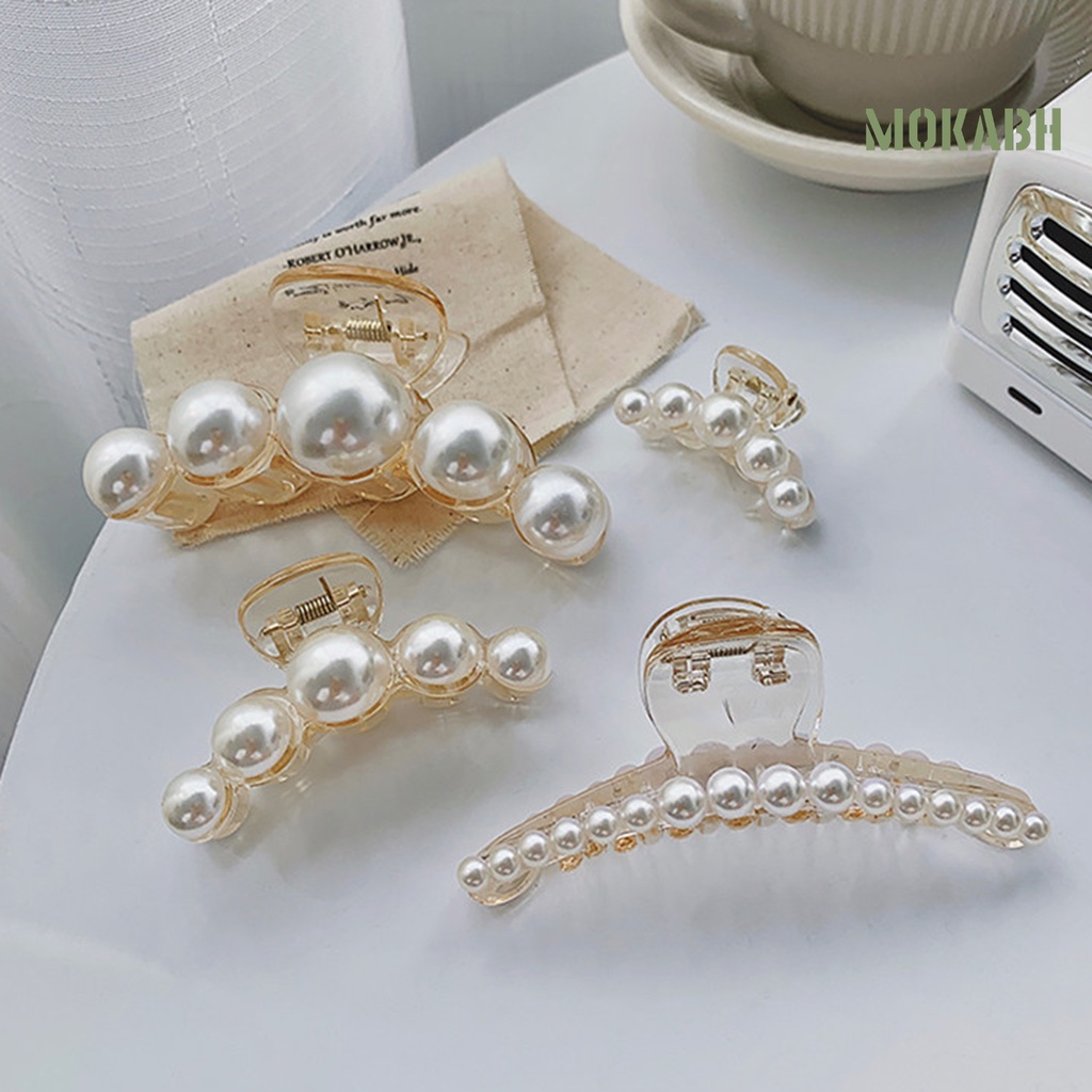 Kẹp Tóc Càng Cua Đính Ngọc Trai Nhân Tạo Thời Trang Cho Nữ