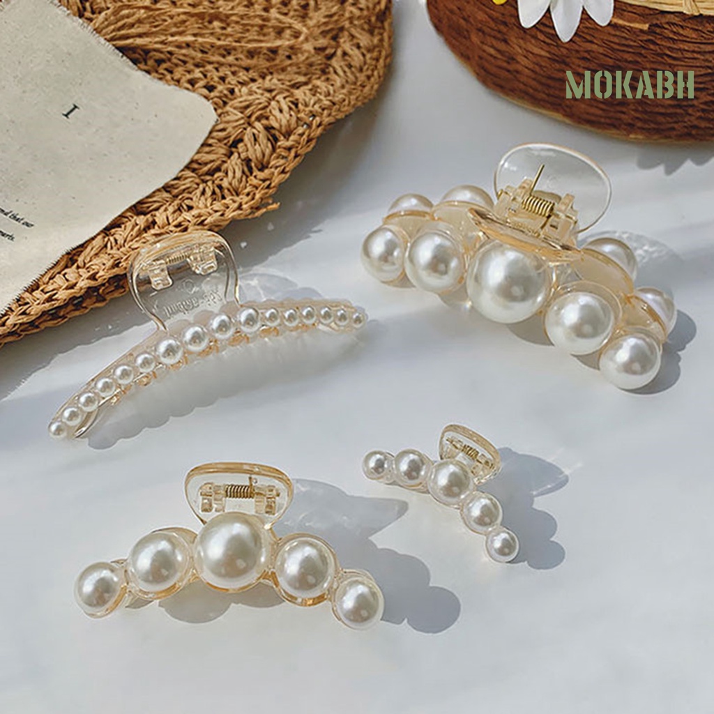 Kẹp Tóc Càng Cua Đính Ngọc Trai Nhân Tạo Thời Trang Cho Nữ