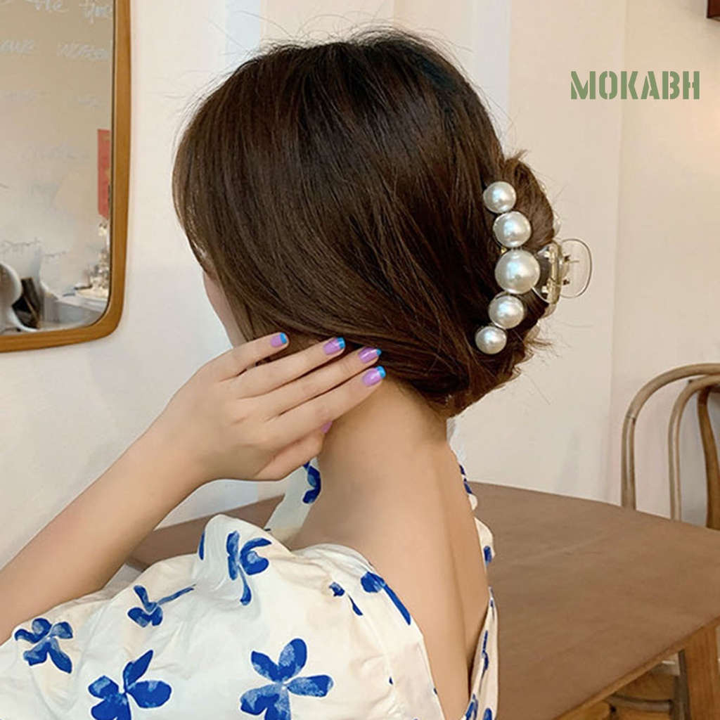 Kẹp Tóc Càng Cua Đính Ngọc Trai Nhân Tạo Thời Trang Cho Nữ