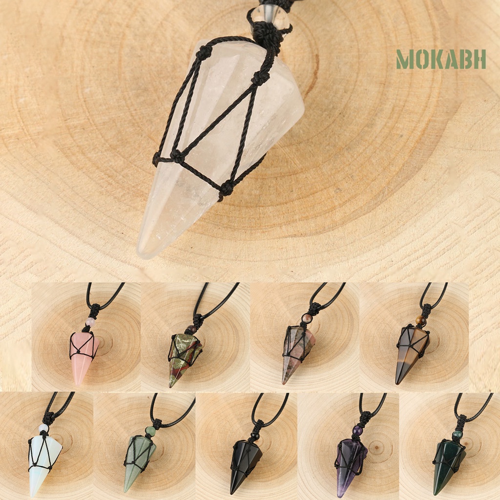 [mokabh] Vòng cổ Mặt Đá Tự Nhiên Hình Nón Chắc Chắn Cho Tiệc Cưới