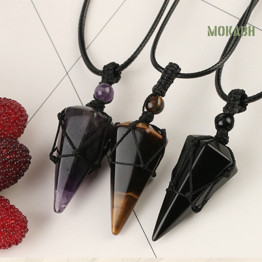 [mokabh] Vòng cổ Mặt Đá Tự Nhiên Hình Nón Chắc Chắn Cho Tiệc Cưới